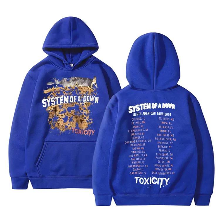 Rock Band System of A Down Toxicity Tour Hoodie Men Women Gothic Punk Vintage Hooded Sweatshirt Unisex Fleece Oversized Hoodies