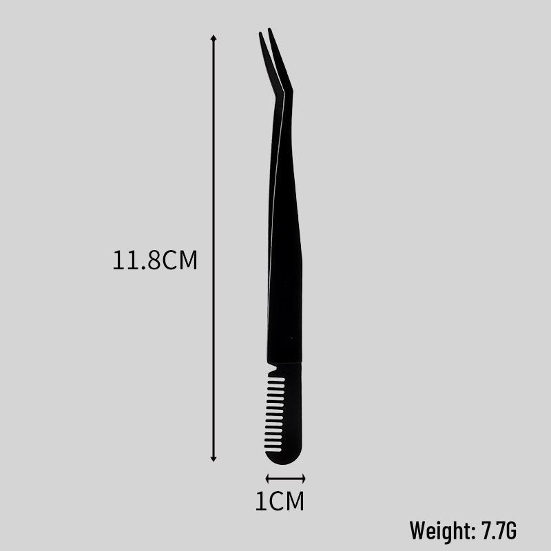 Beginner Eyelash Extension Kit: Safe, High-Precision Tweezers & Round-Head Comb Tool