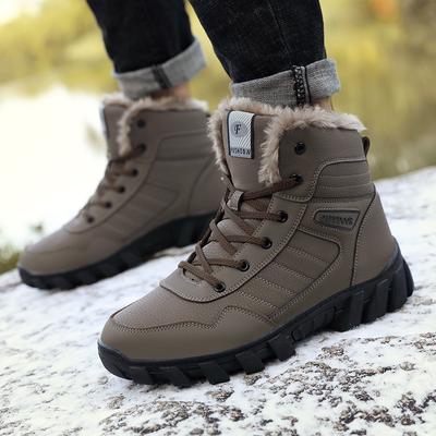 Winter Outdoor Paar Schneestiefel Samt Warm Bergsteigen Neu Mittelhoch und Hoch Baumwollschuhe zum Gehen