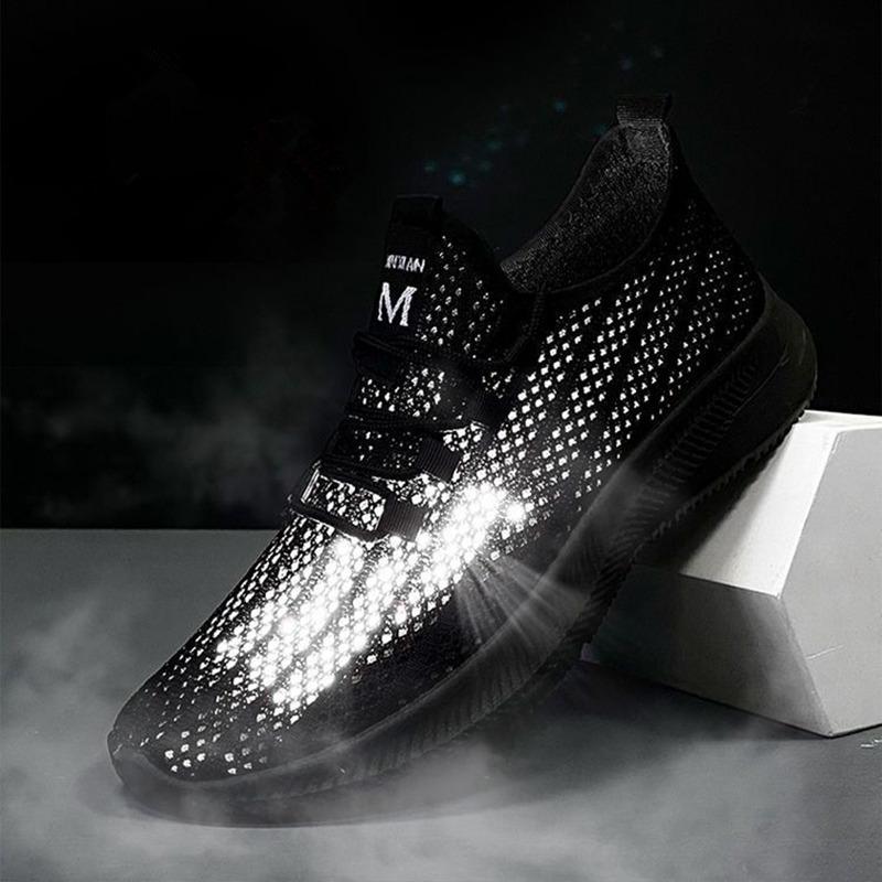 Nye Herre Lett Sommer Pustende Mesh Løpesko - Svart Trendy Design