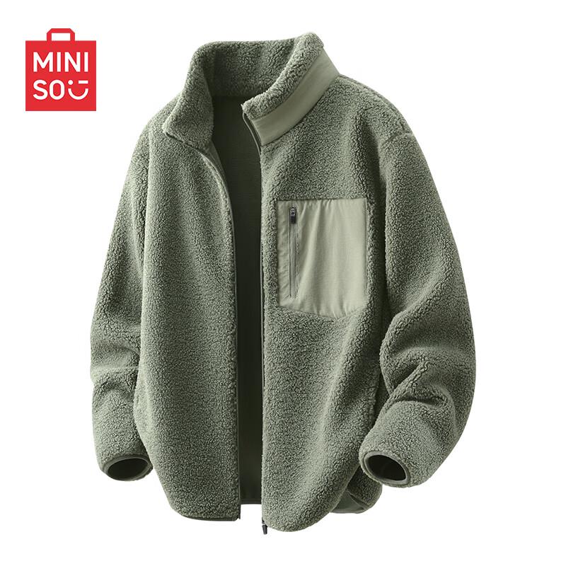 

MINISO Men s Winter Warm Stand-Collar Fleece Jacket 3XL