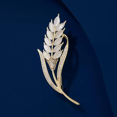 Wheat Ear Brooch Women'S High-End Exquisite Coat Sweater Pin Accessories Trendy Temperament Corsage Decoration