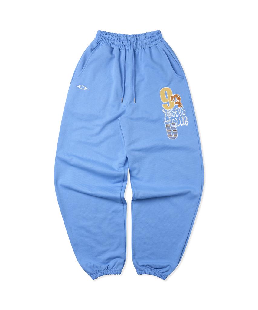 Lujeoseukeulleob Multi Logo Wide Sweatpants Blue