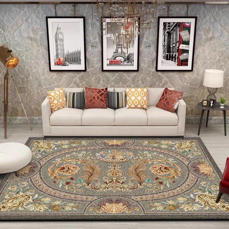 Retro American Style Carpet for Living Room Decoration Bedroom Carpets Large Size Luxury Lounge Rug Non-slip Coffee Tables Mat