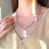 Butterfly necklace summer design sense 1111 new sweater stacked sweater chain accessories cool titanium steel chain