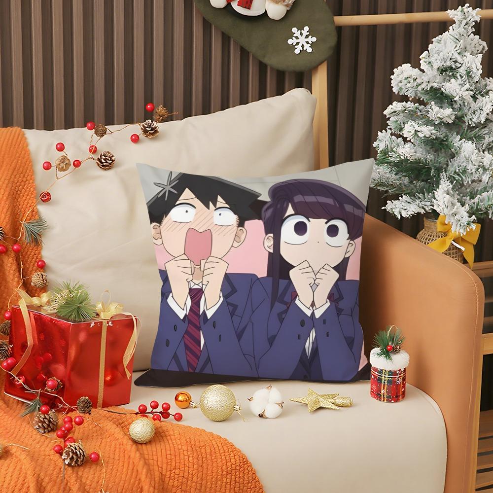 

KKomi Cant Communicate Anime Cartoon Pillow Case Printing Pillowcase Living Room Sofa Cushion Cover Bedroom Room Decor 30X30cm