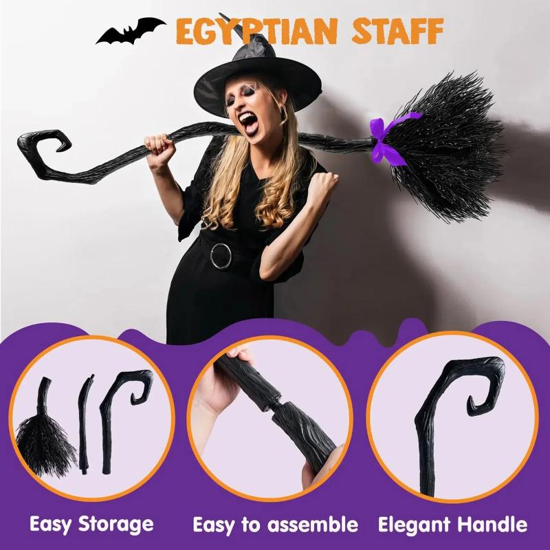 Dekoracje Czarownica Halloweenowa Miotła Magiczna Plastikowa Straszna Rekwizyt Cosplay Odpowiednia Na Imprezy Festiwalowe Lub Wydarzenia Kostiumowe