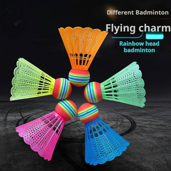 

10 шт./компл. детский красочный Радужный бадминтон, высокоскоростной, легкий, для использования в помещении и на открытом воздухе, обучение ватин в помещении и на открытом воздухе, твердый эластичный комплект воланов из ЭВА