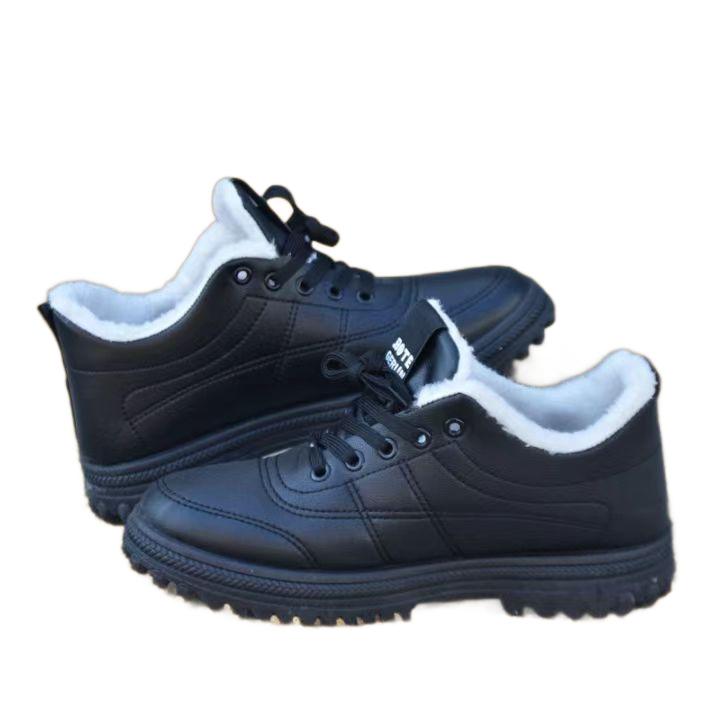 Men's cotton shoes winter warm velvet non-slip men's casual high-top cotton shoes the elderly cotton shoes men's elderly leather cotton shoes