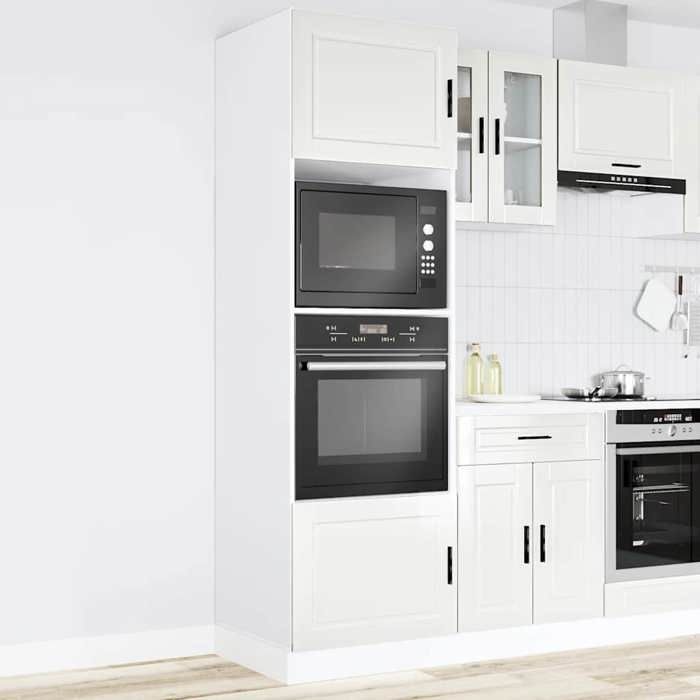 VidaXL Armoires de four 2 pcs Porto blanc brillant bois d'ingénierie 3315053