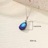 Women Light Luxury Long Chain Necklace Cross-border European American Colorful Crystal Geometric Water Drop Stainless Steel Fashion Accessory