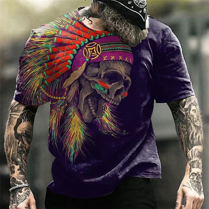 New 3D Printed Men's Round Neck Short Sleeved Casual T-shirt Men's Summer T-shirt