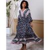 Printed Dress Loose A Pendulum Dress Beach Blouse Holiday Dress