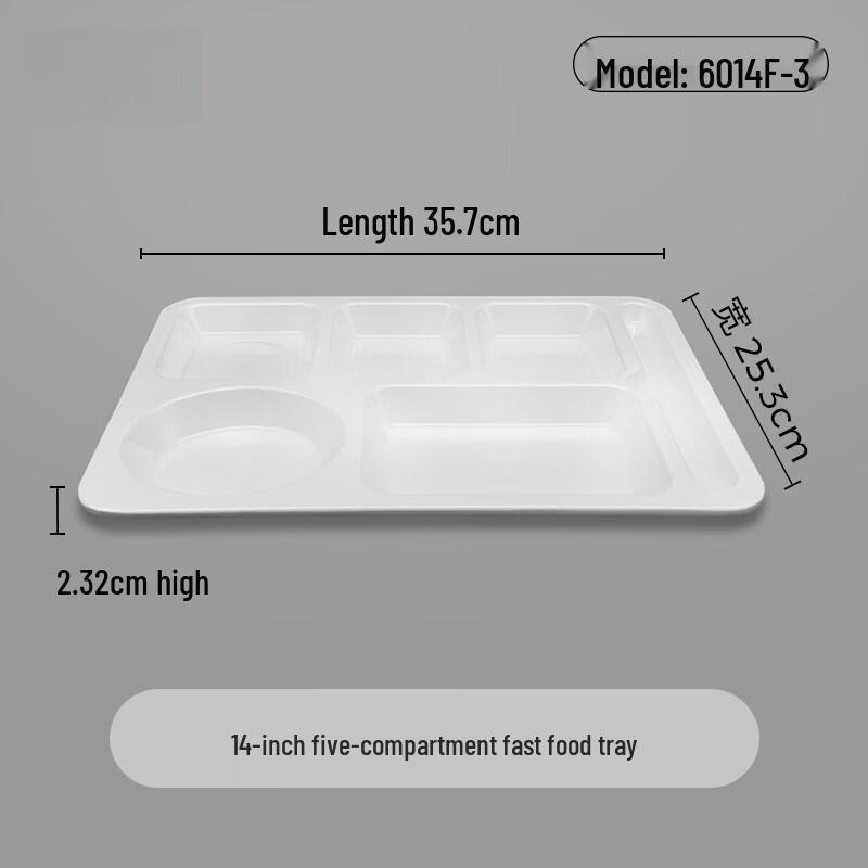 Melamine 5-Compartment Canteen Fast Food Tray
