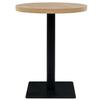 VidaXL Bistro Table MDF and Steel Round 60x75 Cm Oak Color Bar Cafe 245612