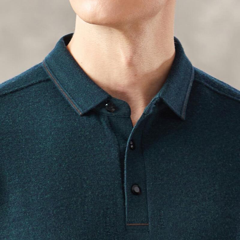 Antonio Men's 100% Merino Wool Long Sleeve Polo Shirt