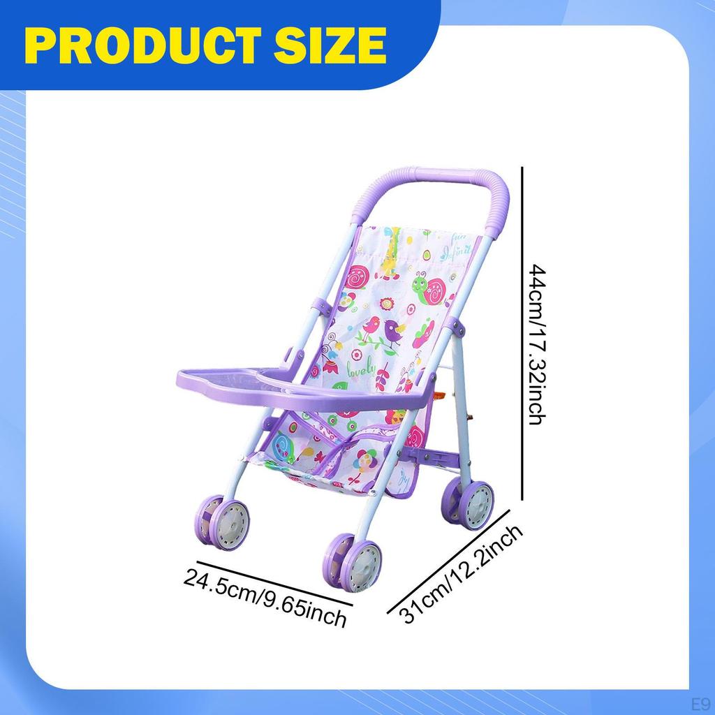 Doll Stroller Toy Creativity Interactive Role Play Simulation Pushchair