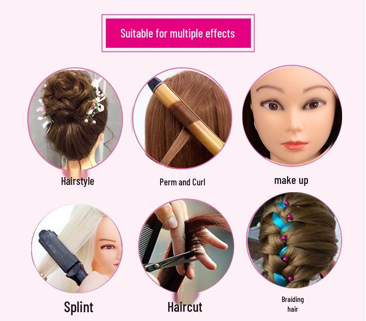 Real Hair Mannequin Head for Perming, Curling, Straightening, Cutting, Styling, Updos, and Braiding