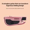 Foldable Electronic Guitar Toy for Kids 7 Notes Keys Rechargeable Battery Portable Music Educational Instrument Travel Gift
