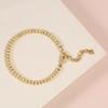Womens Simple Fashion 3mm Alloy Beaded Bracelet