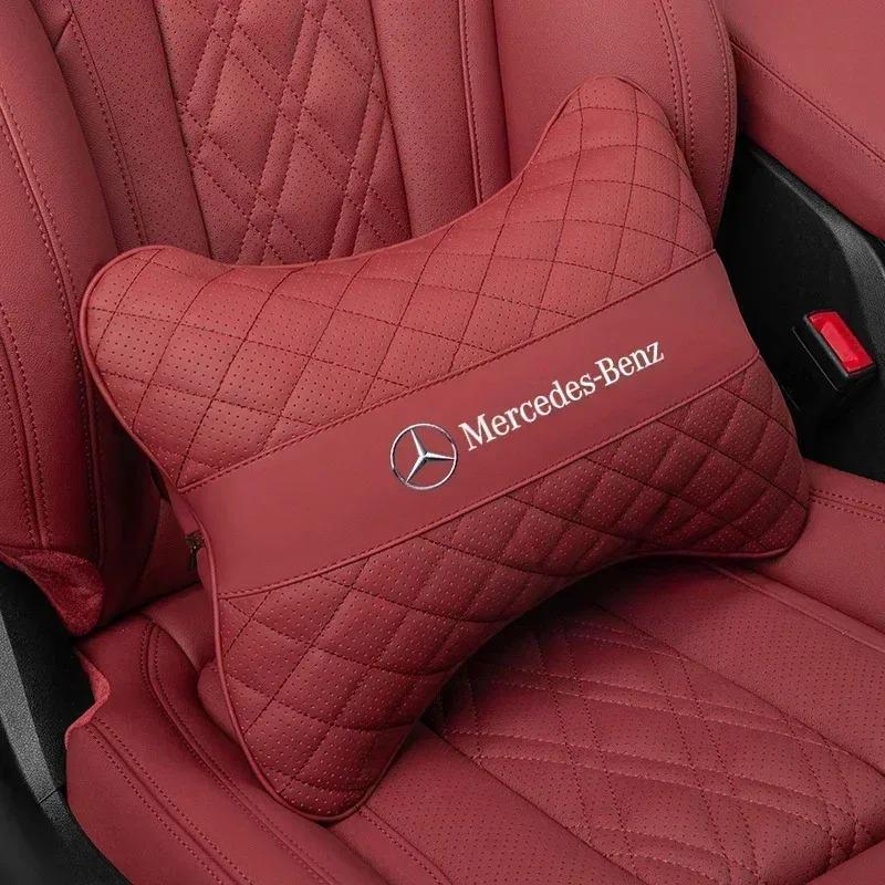 Car Seat Headrest Neck Pillow Lumbar Back Support Pad For Mercedes Benz AMG W177 W176 X166 X167 C257 C218 X253 C118 C117 H247 PB1