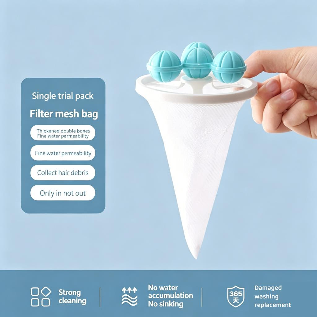 Washing Machine Lint Filter Net Hair Remover Anti-Tangle Laundry Catcher Reusable Laundry Net for Pet Hair Remover & Lint