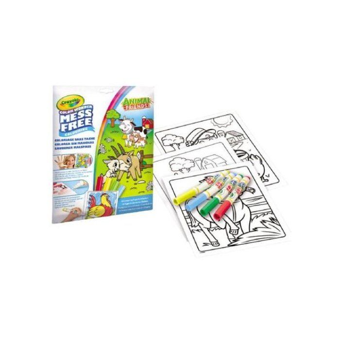Coloring Set - CRAYOLA - Color Wonder - Animal Friends - Book + 4 Markers - From 3 Years