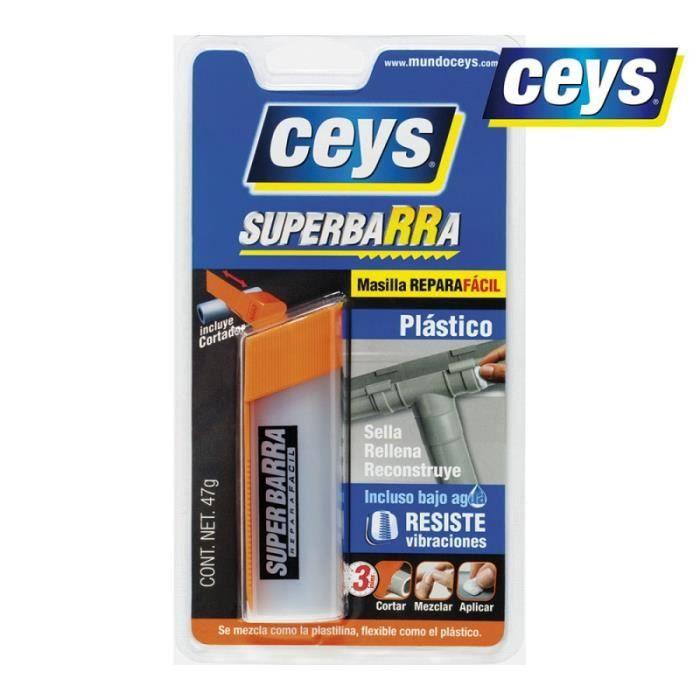 Mastic Moulable - CEYS - Superbar De Réparation - 2 Composants - Couleur Noire - Application Facile