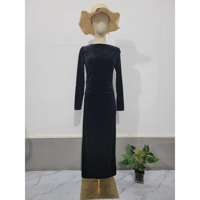 Spring and Autumn Women's Dress Slim Sexy Waist Irregular Dresses Long Dresses