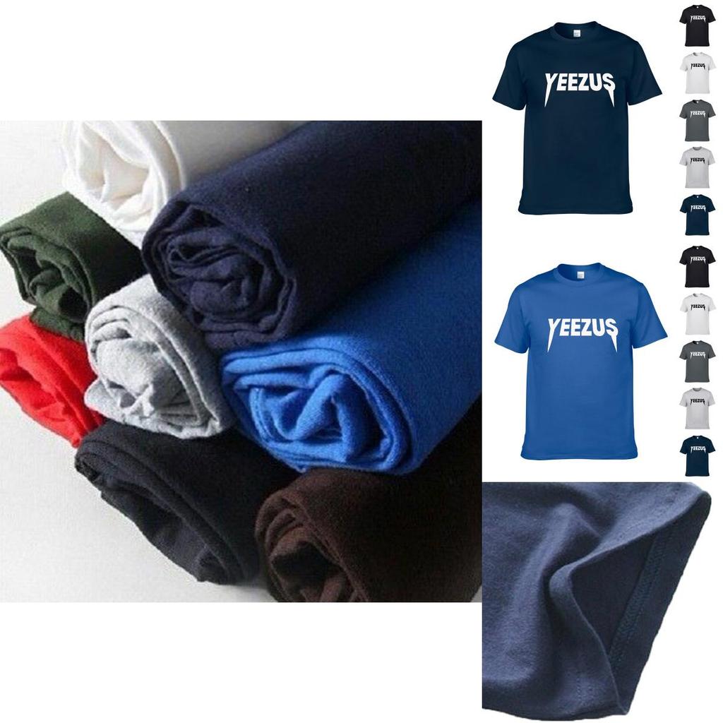 Classic Men Yeezus Letter Short Sleeve T-shirt With Premium Cotton Blend Fabric
