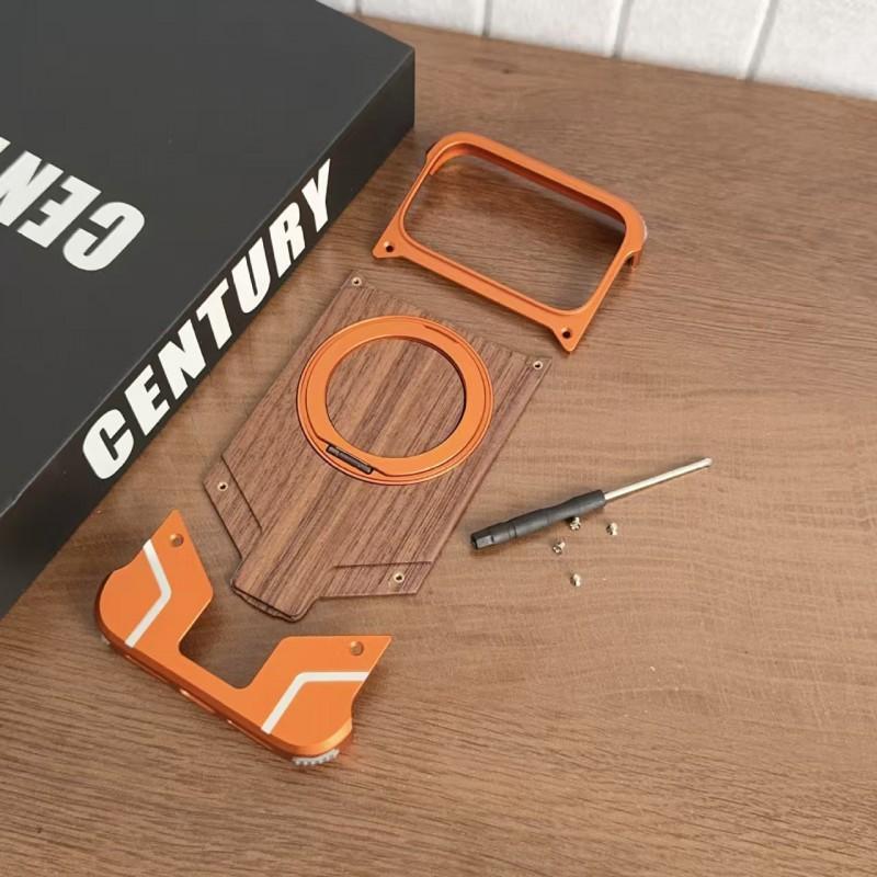 Magnetic Metal Phone Case With Built-in Kickstand IPhone 16 Pro Max 17 15 Aluminum Armor Cover