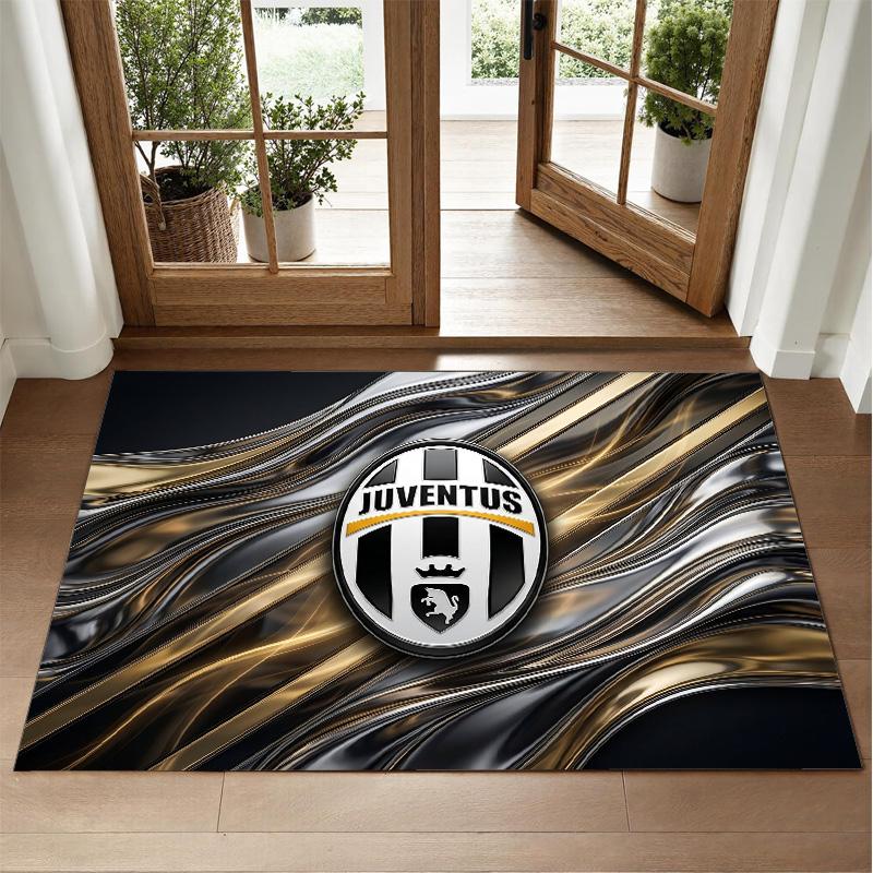 Juventus FC Design Kristall-Samt-Teppich Weiche Dekorationsmatte für Schlafzimmer-Eingang