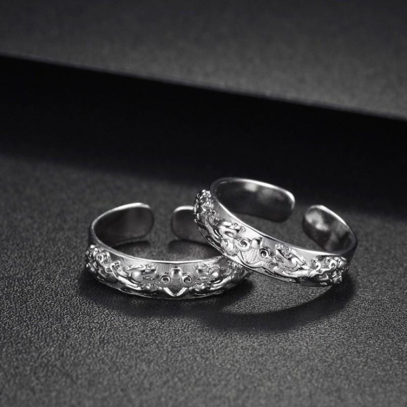 Verstellbarer Offener Ring Herren Damen Vintage Stil Pixiu Tier Motiv Beschichtet Geometrisch Finger