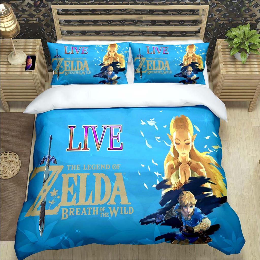 Comforter Fashion Classic Exciting Game Z-Zelda Print Bedding Sets Bed Supplies Set Bed Comforter Set Bedding Set Luxury Gift