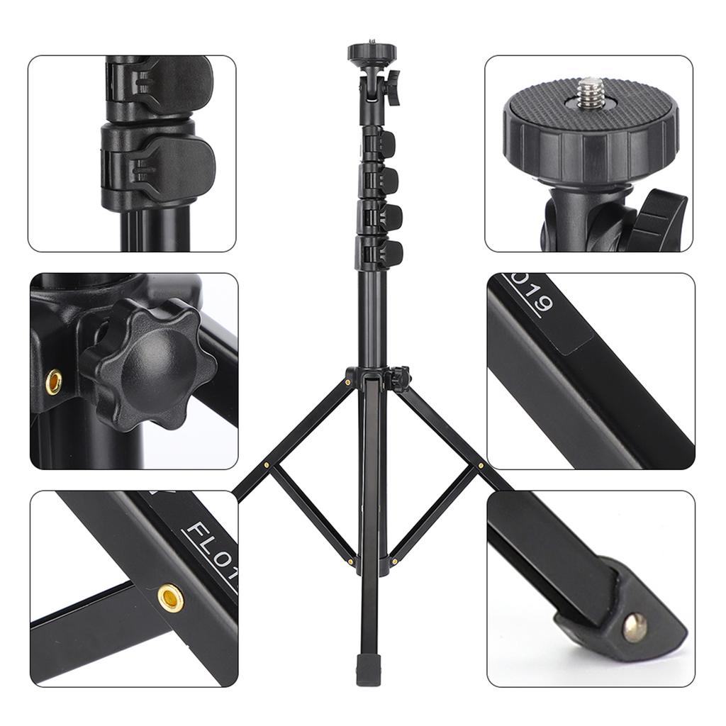 KINGJOY FL019 Hliníková slitina Černý Multifunkční Nastavitelný Držák pro Mobilní Telefon pro Živé Vysílání Fotografování