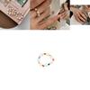 Stylish Korean Ddp Geometric Pearl Ring With Adjustable Elastic Band For Women