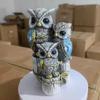 Lucky Owl Statue Shelf Decor Office Ornament Bedroom Modern Table Desk Living Room Gift for Birds Lovers Sculpture Decoration