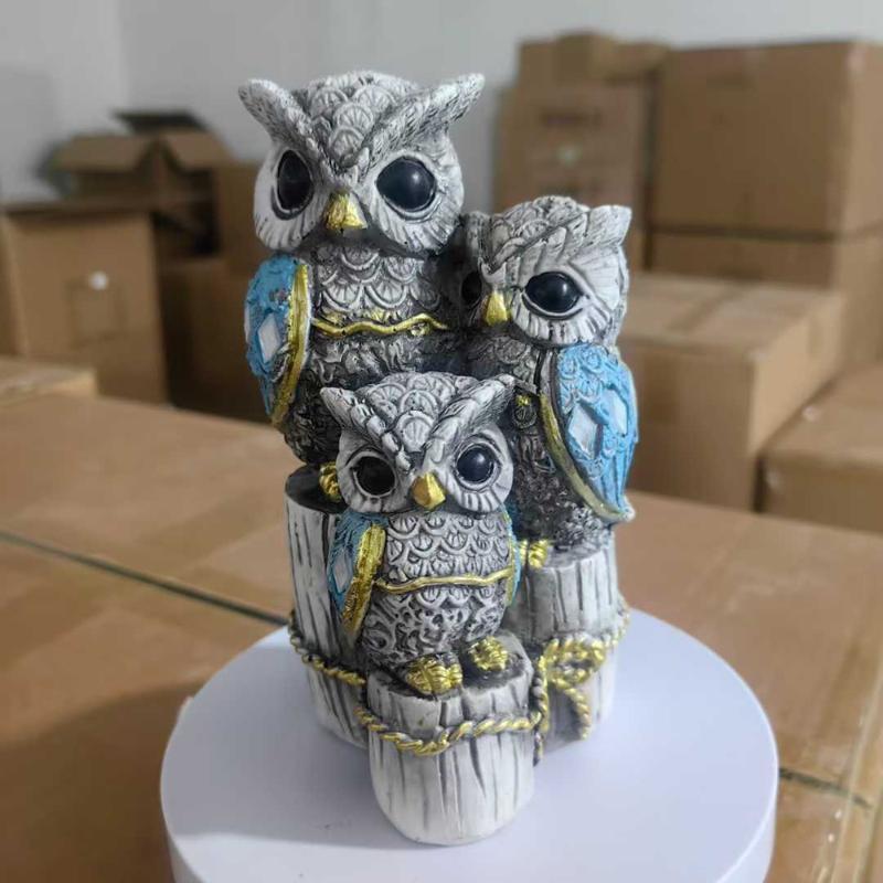 Lucky Owl Statue Shelf Decor Office Ornament Bedroom Modern Table Desk Living Room Gift for Birds Lovers Sculpture Decoration