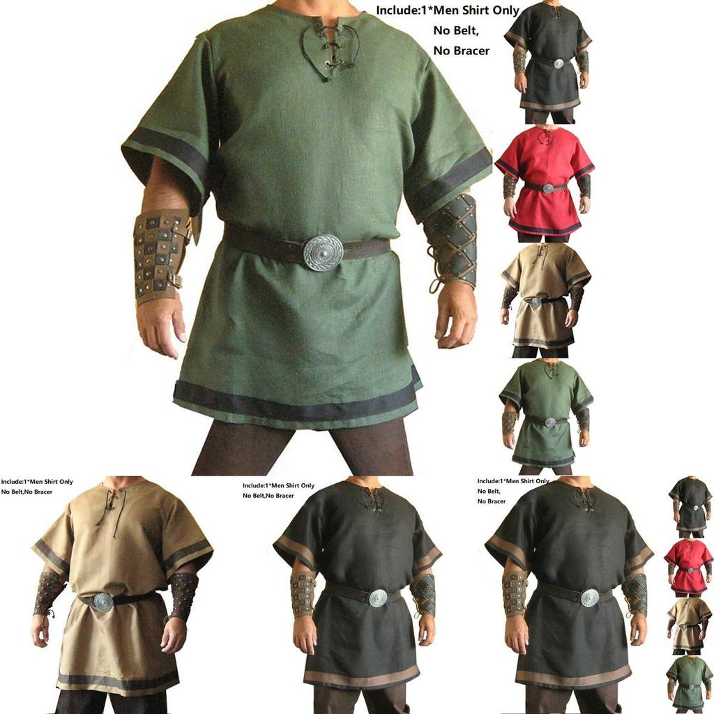 High Quality Medieval Norman Viking Costume Short Sleeve Tunic For Halloween Events