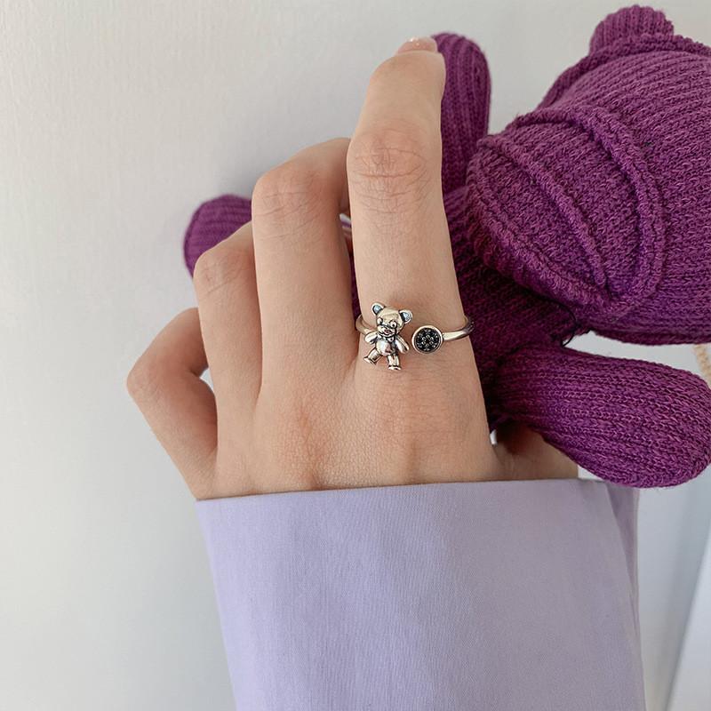 Adjustable 925 Elegant Sterling Silver Geometric Style Ring For Women Trendy