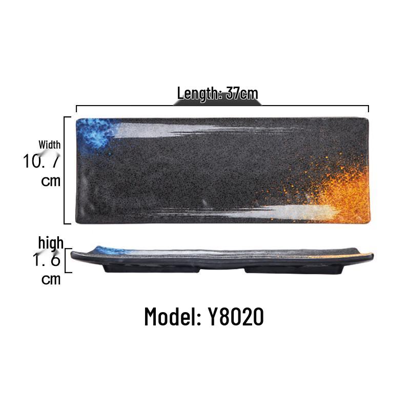 Japanese Style Melamine Rectangular Serving Plate 37cm