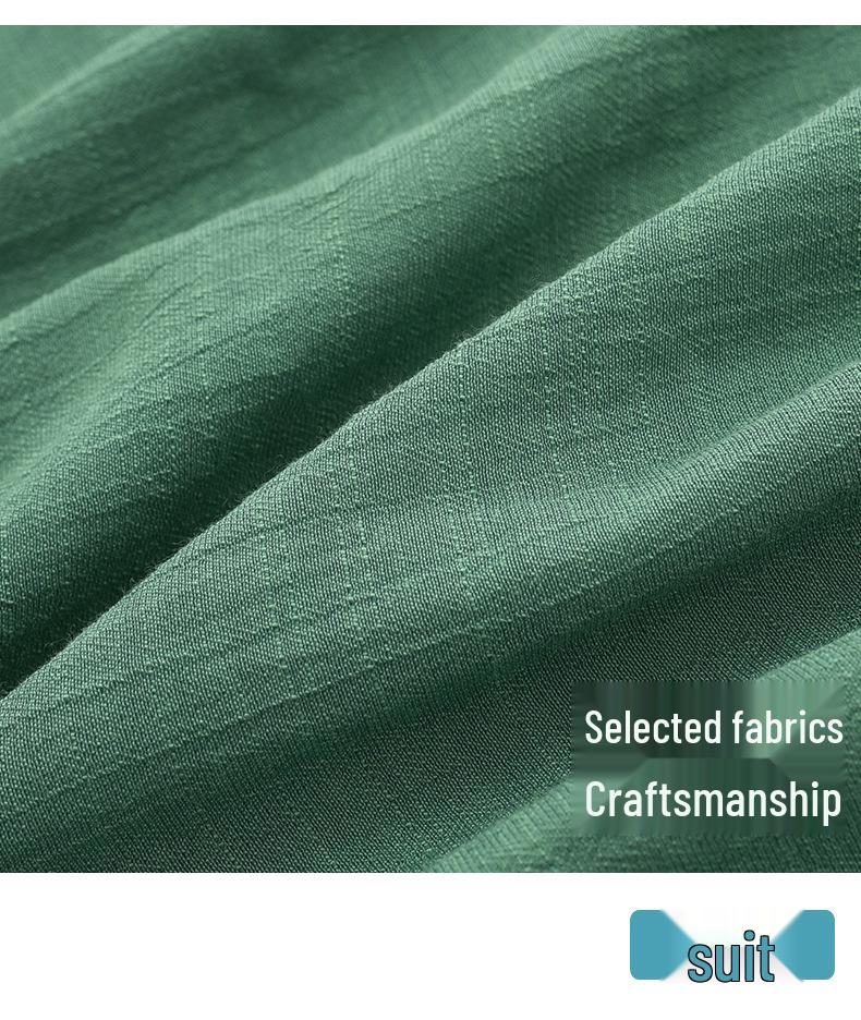 Omas Sommer Baumwollleinen Zweiteiler Kurzarm Outfit für ältere Frauen