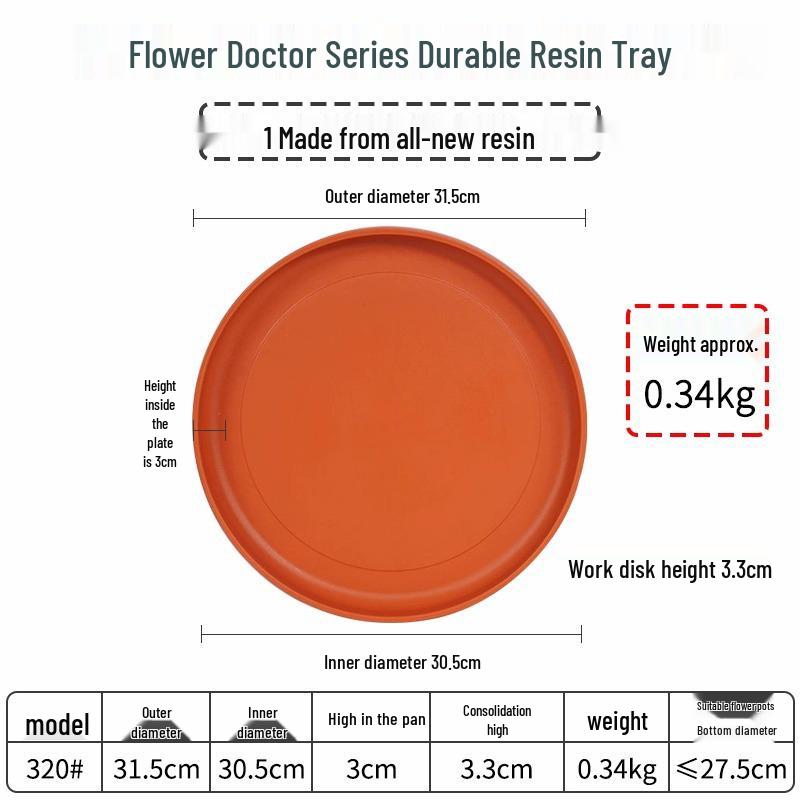 Thickened Resin Plant Tray: Movable, Large Water Collection Base for Flower and Succulent Pots