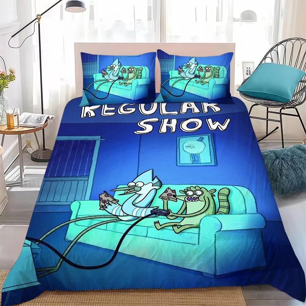 Fashion Funny R-Regular Show Bedding Set Duvet Cover Pillowcase Bedroom Decoration Youth Kids Girl Boys Full Size Birthday gift