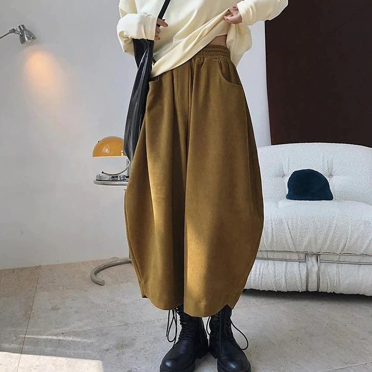 Autumn Casual Harem Pants Women Cotton High Waisted Trousers Retro Loose Bloomers Women's Oversize Pants Baggy Sweatpants