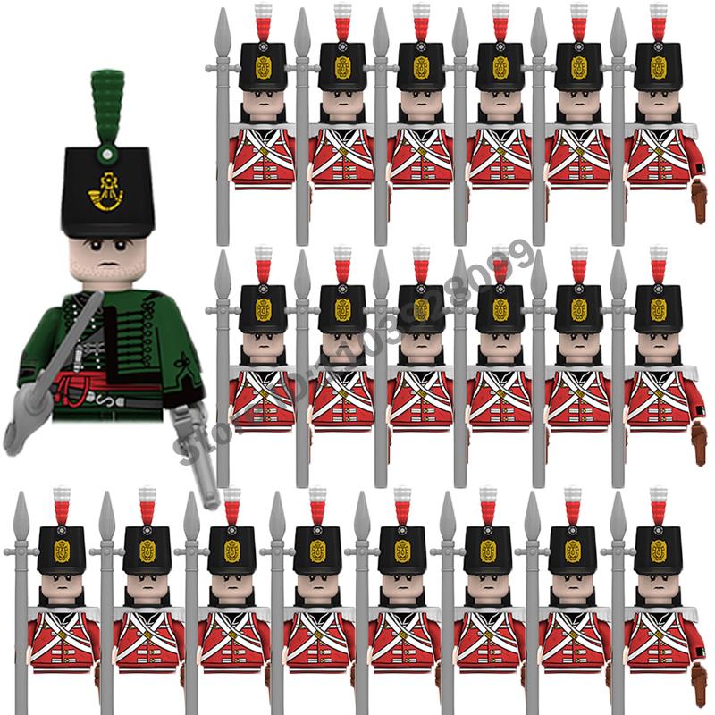Medieval Military Building Blocks Napoleonic Wars Castle Knight Soldier Figures Weapons Guns British French Marshal Infantry Toy