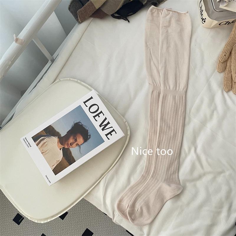 

Calf Socks Women S Spring And Autumn Stockings Knee Socks Ins Trendy Babes Style High Tube Socks Thigh Socks Cotton Stacking Socks One size fits all молоко, білий колір