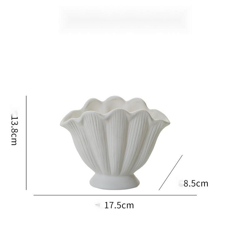 Modern On-glazed Handmade Eco-Friendly Ceramic Vase Classic Shell Design Customized Color/Size Lightweight Watertight Tabletop