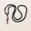 6mm Black Matte Onyx Hematite Carving Bead Men's Necklace Beaded Pendant Necklace Punk Handmade Jewelry Gifts