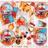 Fire Truck Birthday Party Supplies,Firetruck Birthday Decorations&Tableware Set-Plates Cups Balloon Backdrop etc Fire Truck Party Supplies